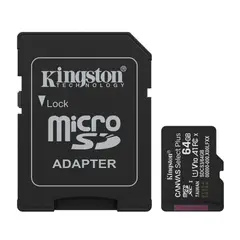 KINGSTON - Tarjeta MicroSD 64GB Clase 10 UHS-I A1 para Cámaras, Celulares y Video Full HD