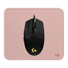 LOGITECH - KIT MOUSE G203 NEGRO Y PAD MOUSE 200X230 ROSADO