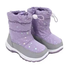 GENERICO - BOTAS PARA NIEVE Y LLUVIA ACOLCHADAS SNOW BOOTS STAR LILA