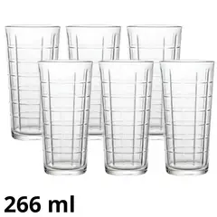 GENERICO - Set de Vasos Labrado Otto/Overetta de Vidrio 266 ml - 9 oz 6 Piezas- maxim