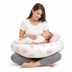 CERDITA - Almohada de lactancia para bebés con mini almohada diseño arcoiris