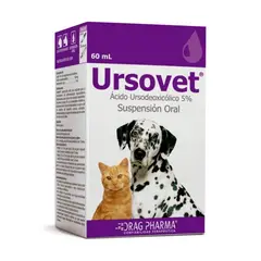 DRAG PHARMA - Ursovet Suspensión Oral 5%, Marca Drag Pharma, Frasco de 60 ml.