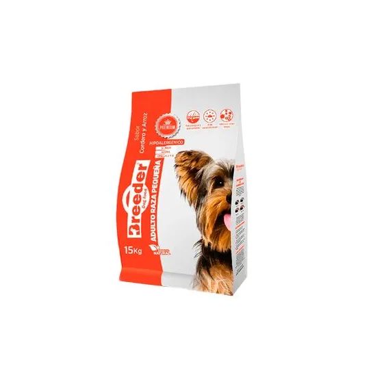 Breeder Premium Adulto Raza Pequeña Sabor Cordero y Arroz 15 kg