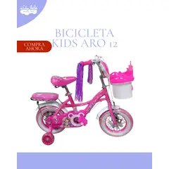 GENERICO - Bicicleta Para Niña Infantil VORTEX Aro 12 FUCSIA