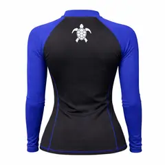 AQUA&MODA - LICRA CON PROTECCION UV AQUAMODA LAMNCMALTMBR UNISEX NEGRO CON MANGAS AZULE LOG TORTMA BLANC REFLEC