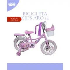 GENERICO - Bicicleta Para Niña Infantil VORTEX Aro 14 ROSADO