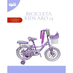GENERICO - Bicicleta Para Niña Infantil VORTEX Aro 14 LILA