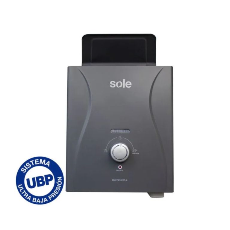 Calentador Instantáneo a Gas Natural 8 L/min Multipunto UBP Gris - SOLEGASNM08C