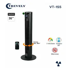 TREVELY - VENTILADOR DE TORRE CON CONTROL REMOTO VT-155