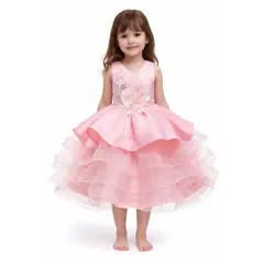 ARELYS - Vestido Princesa Niña Melón Talla 10