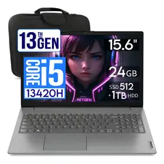 LENOVO - Notebook V15 G4 IRU Core i5-13420H 512GB SSD + 1TB HDD, UHD Graphics 24GB RAM 15.6 FHD