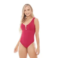 CHAMELA - Ropa de baño Entero con control de abdomen estilo tanga mujer 28585