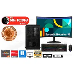 AMD - Computadora PC Qube 500 Ryzen 5 5600GT 16GB RAM 500GB SSD 24" Radeon