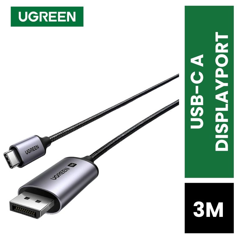 Cable USB-C A DisplayPort Resolución 8K Duradero 3 Metros Para iPhone 17 MacBook Pro/Air iPad Galaxy