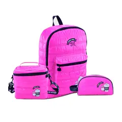 SCOOL - Mochila Hello Kitty Fucsia +Lonchera + Cartuchera Oficio