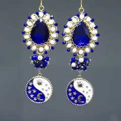 GENERICO - Aretes largos artesanales Dia y Noche