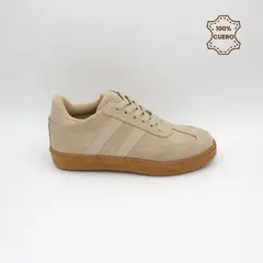 FAR WEST - Zapatillas Escolares - Colegio Pasadores Niño y Niña Max Cuero Beige