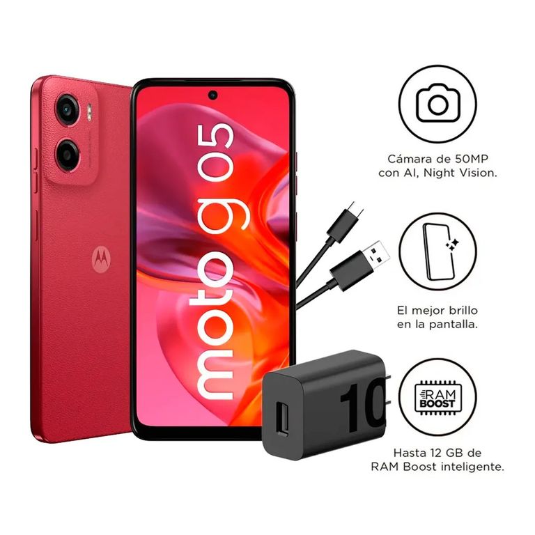 Motoroa G05 4+128GB COLOR ROJO
