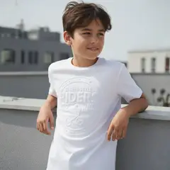 LE PETIT COMPANY - Polo Niño Emboss Relieve Blanco 100% Algodón ANG Kidz