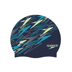 SPEEDO - Gorro Natacion Printed Silicone Cap Azul