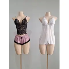 GENERICO - PACK 8 PRENDAS, PIJAMA / BABYDOLL Y 4 TRUZAS PERLA PALO ROSA