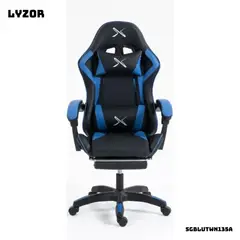 GENERICO - Silla Gamer Lyzor con Posapiés SGBLUTWN135A AZUL CON NEGRO