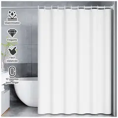 SASHIJA - Cortina de Baño Moderna Impermeable Accesorio para Ducha U11 Blanco