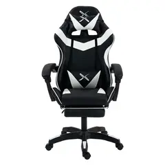 GENERICO - Silla Gamer Lyzor con Posapiés SGBWTWN135B Blanco con Negro