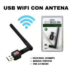 GENERICO - USB WIFI ADAPTADOR CON ANTENA