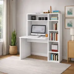 GENERICO - Escritorio con Estante Ensueño de Melamina Minimalista