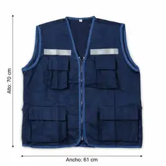 GENERICO - CHALECO REFLECTIVO DRIL MARCA WORKFORCE COLOR AZUL TALLA M