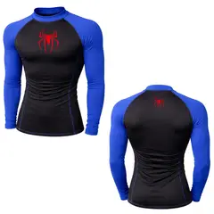 AQUA&MODA - LICRA CON PROTECCION UV AQUAMODA LAMNMALARÑR UNISEX NEGRO CON MANGAS AZULE LOGO ARÑ ROJO