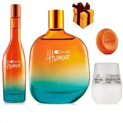 Natura - HUMOR on line masc y fem + desodorante + jabon y gift