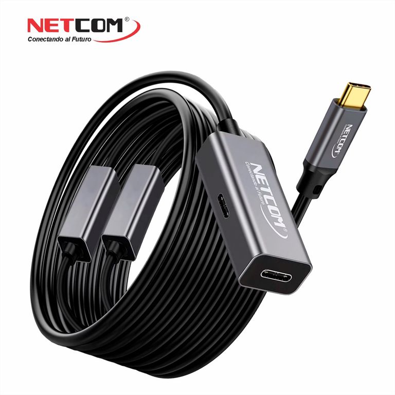 CABLE EXTENSION USB 3.2 GEN2 ACTIVA DE 15 MTS (5Gbps, 100W, 4K@60Hz) - NETCOM
