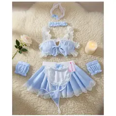 GENERICO - LENCERIA DISFRAZ DE MUCAMA CELESTE