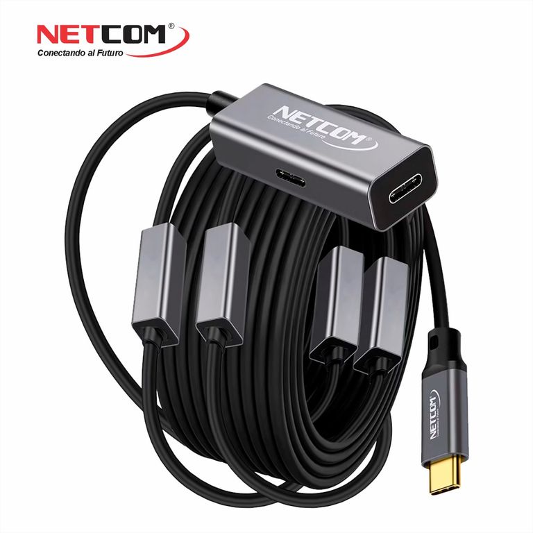 CABLE EXTENSION USB 3.2 GEN2 ACTIVA DE 30 MTS (5Gbps, 100W, 4K@60Hz) - NETCOM