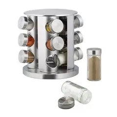 GENERICO - Set de Condimenteros 12 Frascos Con Base Giratorio