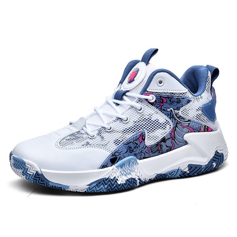 Zapatillas de baloncesto transpirables de caña baja para hombre Azul