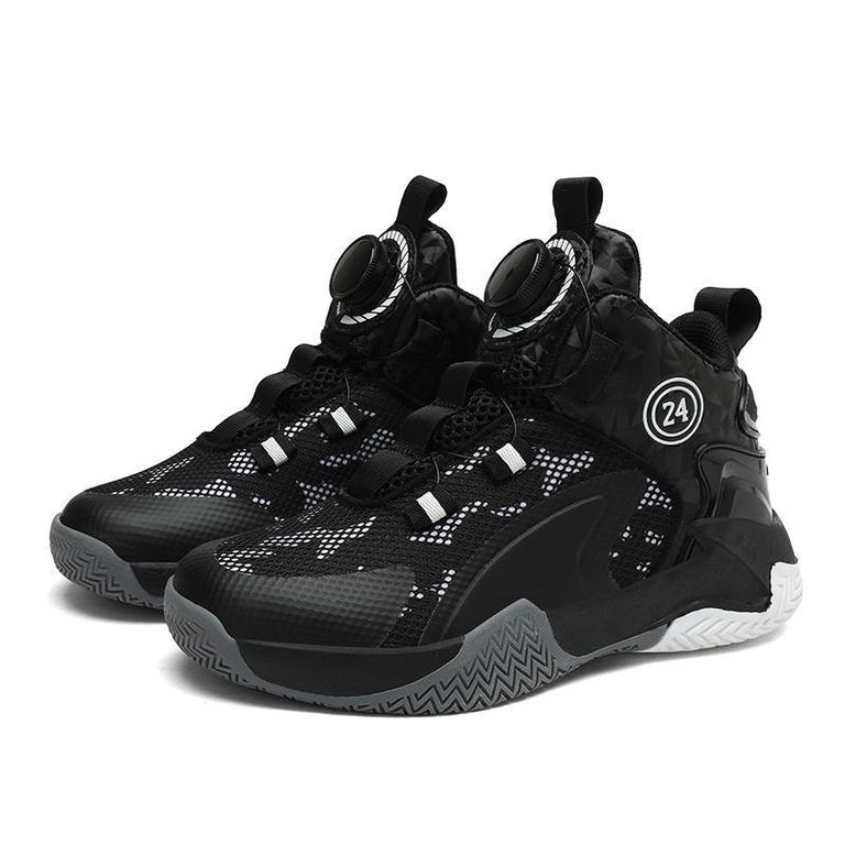 Zapatillas de baloncesto para niños entrenando - Negro