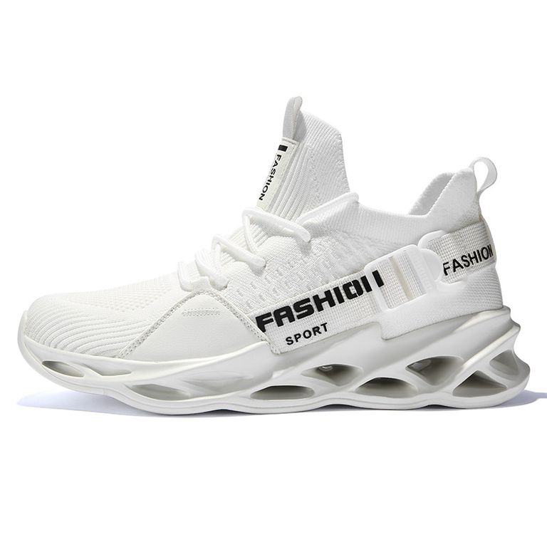 Zapatillas de running de malla transpirable para hombre - Blanco