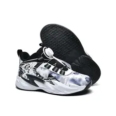 DANWEILE - Zapatillas de baloncesto transpirables con hebilla giratoria Negro