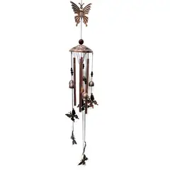 DANWEILE - Carillón de viento colgante para el hogar de metal y hierro -Mariposa