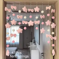 DANWEILE - Cortina de puerta con nudo de mariposa decoración de cortina para puerta de dormitorio