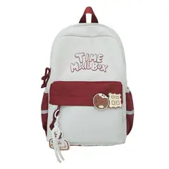 TIOZONEY - Mochila para estudiantes-Blanco