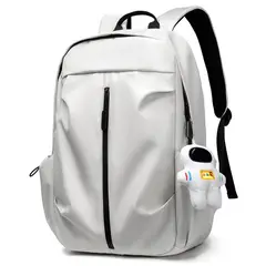 TIOZONEY - Mochila de gran capacidad en color liso-Blanco