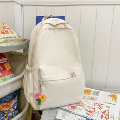 TIOZONEY - Mochila informal de color liso-Blanco