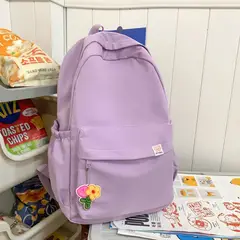 TIOZONEY - Mochila informal de color liso-Morado