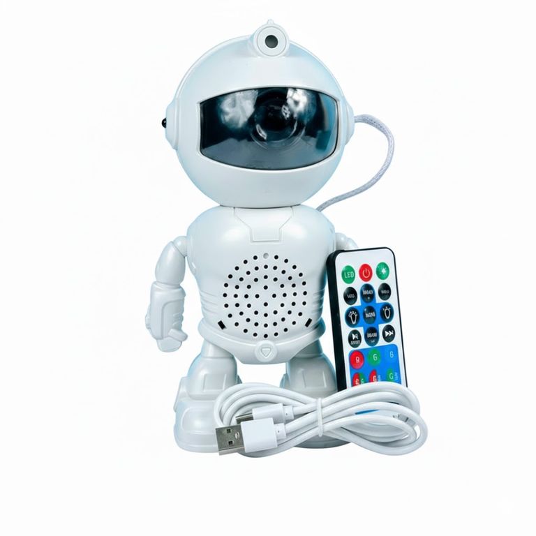 Lámpara Proyector Astronauta Portátil Nebulosas Galaxia con Parlante Bluetooth Luces RGB