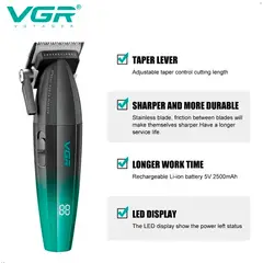 GENERICO - Maquina Corte Cabello VGR V 003 Pantalla Digital Inalambrico