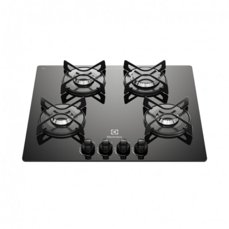 Cocina Empotrable a Gas ETGZ24F0EPUB 60 cm con 4 Hornillas y Vidrio Templado Negro
